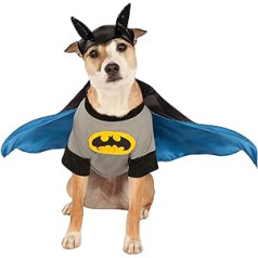 Rubie's Batman Costume Shirt with Cape Rubie s DC Comics Pet Costume, Grey, S