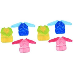 TOYANDONA 6 Stk Kleinkindschürze Schürzen Für Kinder Kunstkittel Für Kleinkinder Kinderschürzen Malmantel Abdeckung Overall Para Niño Kunst-lätzchen Für Kinder Lange Ärmel Kleidung Bemalen