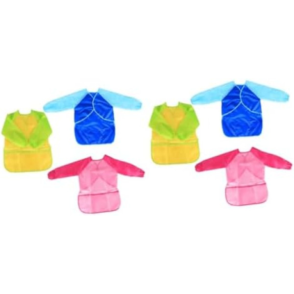 TOYANDONA 6 Stk Kleinkindschürze Schürzen Für Kinder Kunstkittel Für Kleinkinder Kinderschürzen Malmantel Abdeckung Overall Para Niño Kunst-lätzchen Für Kinder Lange Ärmel Kleidung Bemalen