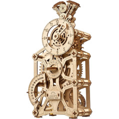 UGEARS Motora pulksteņa 3D koka puzle pieaugušajiem - Mehānisks 3D Puzles Pulkstenis Koks - Funkcionāls Pulksteņa Modeļu Komplekts Ar Kustīgiem Virzuļiem