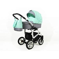 Isofix Pushchair 3-in-1 2-in-1 Buggy Baby Carseat Queen by SaintBaby Mint 2-in-1 without Baby Seat