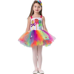 Dress Up America Candy Dress Costume for Kids - Candyland Tutu Dress Up for Girls - Halloween Candy Costume for Kids