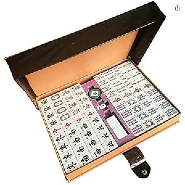 Mahjonga komplekts ar arābu cipariem Profesionāls ķīniešu madžongs, 146 flīzes (Mahjongg, Mah-Jongg, Mah Jongg Set, Majiang)