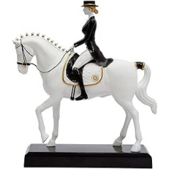 Amoy-Art Figure Sculpture Equestrian Statue Riding Athlete Decor Modern Horse Art for Home Birthday Gift Polyresin 28 cm H