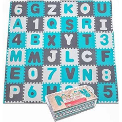 Puzzle Mat XXL with 110 pieces for Children, Made of Non-Slip EVA – 3.3 m² Large Play Mat, Interlocking with Edge Parts, 30 x 30 x 1 cm – Children's Mat, Puzzle with Numbers and Letters, Includes Pocket