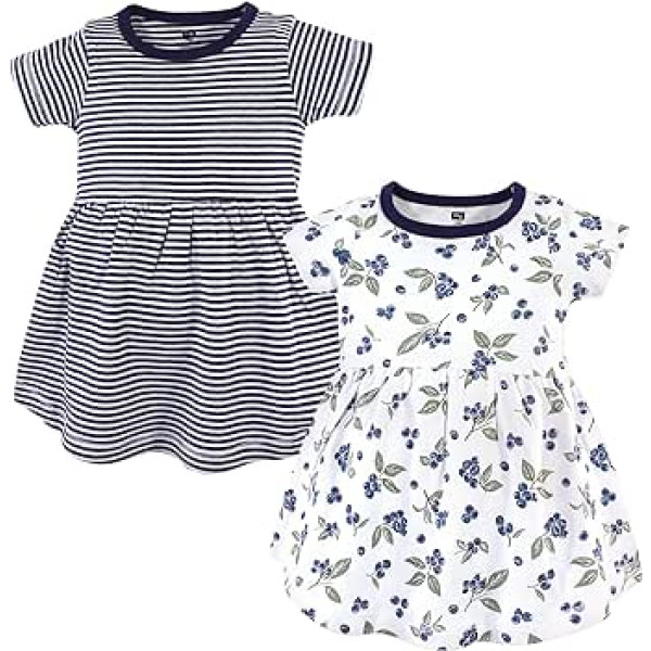 Hudson Baby Baby Girls Cotton Dress, 2 Pack