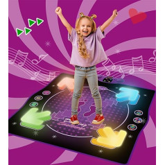 Dance Mat Toy for Children Aged 3 to 12 Years with Different Play Modes, Luminous Buttons, Powered by Type-C or Batteries, Suitable as Birthday Gift for Girls and Boys