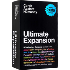 Cards Against Humanity Ultimate Expansion • Gandrīz 2000 kartīšu, kas iepriekš iepakotas mūsu jaukajā Bōks uzglabāšanas kastē, melns