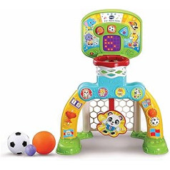 VTech 3-in-1 sporta centrs, bērnu interaktīva rotaļlieta ar krāsām un skaņām, izglītojošas spēles bērniem, mācīšanās ar lomu spēlēm, piemērota zēniem un meitenēm vecumā no 12 līdz 36 mēnešiem (dzeltens/zils)