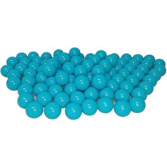 100 organiskas bumbiņu bumbas, kas izgatavotas no atjaunojamām cukurniedru izejvielām (7 cm diametrā, tirkīza 69)