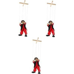 SAFIGLE iepakojumā ir 3 stīgu Leļļu Rokas Lelles Klauns Rotaļlieta Pirātu Konusveida Lelle Rotaļlietas Pirātu Lelle Koka Lelles Leļļu Teātrī Pieaugušo stieples vilkšanas piederumi Leļļu spēle
