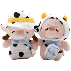 Reheyre 8.5cm Tier Plüsch Anhänger Weiche Schöne Cartoon Schweinchen Kuh Dress-up Plüsch Spielzeug Ornament PP Baumwolle Gefüllte Ferkel Puppe Keychain Geldbörse