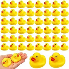 Gumijas pīļu vannas rotaļlietas 50gab Mini Ducks lielapjoma iepakojums bērniem bērnu dušas rotājumi dzimšanas dienas ballītei dāvana klasei vasaras pludmales baseina aktivitātes karnevāla spēle