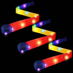 Silipull 3 Stück Wurf- und Fangspiel, Outdoor-Spiel, beleuchteter LED-Fangschwanz, Schaumstoff-Ball, pädagogischer Sport, Spielplatzbälle, leuchten bei Nacht, bunte Meteor-Bälle mit