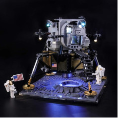 Briksmax LED apgaismojuma komplekts Lego Creator NASA Apollo 11 Mēness nolaišanās prāmim, kas saderīgs ar Lego 10266 celtniecības bloku modeli - bez Lego komplekta