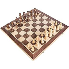 MekUk Chinese Chess Solid Wood International Chess Magnetic Chess Pieces Foldable Game Dedicated Beginners Child Intellectual Development Early Education (Size : 40 * 40 cm)