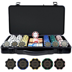 Premium 14 g māla pokera žetonu komplekts, kazino kvalitatīvi pokera žetoni, Ultimate pokera žetonu komplekts, Texas Hold'em blekdžekam