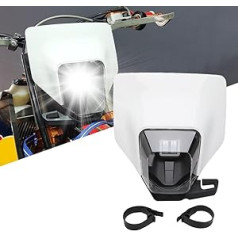 USTPO Motorcycle Headlight Headlight Fairing Mask Daytime Running Light for 2018 FC250 FC350 FE250 FE350 FX350 Dirt Bike Motocross Enduro Supermoto - White