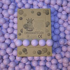 100 Organic Plastic Ball Pit Balls Made from Renewable Sugar Cane, Raw Materials, 6 cm Diameter, Nursery and Commercial Quality, Lilac