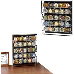 Challenge Coin Display Case Coin Holder Display Challenge Coin Display Military Coin Holder Display Acrylic Carmon Coin Holder Coin Box for 45 Military Medal Poker Chip Anime Coins