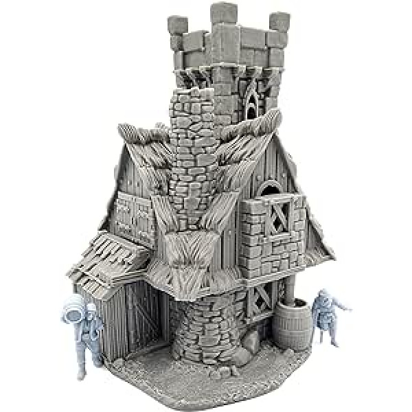 QP3D — Hemlock Cottage — fantāzijas reljefa ainava galda virsmām un RPG 28–32 mm miniatūras kara spēļu rekvizīti DnD D&D, 3D drukāšana un krāsošana