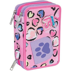 SJ Gang AST.3 Zip Rebel Pink Pencil Case, Rebel Pink, penālis