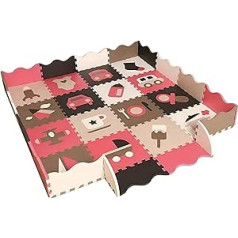 ASENME EVA Foam Rubber Puzzle Mat for Babies and Children XL 145 x 145 cm (Red)