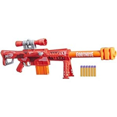 NERF Fortnite Heavy SR Blaster, Longest Fortnite Blaster, Detachable Telescope, Bolt Action, 6 Mega Darts, 6-Dart Clip Magazine