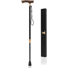 Dragon Carbon Walking Sticks for Men, 100% Carbon Fibre Walking Stick for Men, Adjustable and Lightweight Walking Stick with Wooden Handle - (Gold/Silver/Black)