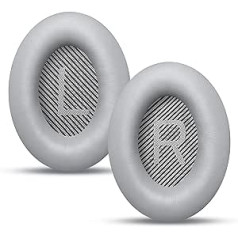 Bingle rezerves ausu spilventiņi Bose QC35, saderīgi ar Bose QuietComfort 35 (QC35 ii) austiņām, profesionāli rezerves ausu spilventiņi priekš Bose QuietComfort 35 II QC35 II (pelēks)