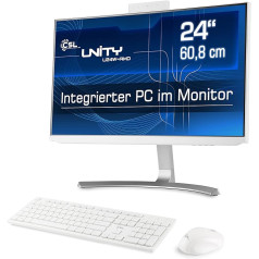 CSL Unity U24W-AMD, 60,5 cm (23,8 collas, 1920 x 1080 Full HD) — jaudīgs AIO (AMD Ryzen 7 5700G CPU 8x3800 MHz, 1000 GB SSD, 16 GB DDR4-RA. M), balts