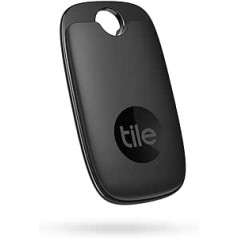Tile Pro (2022) Bluetooth vienumu meklētājs, 1 gabals, 120 m diapazons, darbojas ar Alexa un Google Smart Home, ir saderīgs ar iOS un Android, atrodiet atslēgas, tālvadības pultis un daudz ko citu, melns