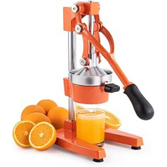 Co-Z Commercial Grade Professional Citrus Juicer Hand Press Manual Fruit Juicer Metal Juicer Heavy Duty Juicer for Oranges, Pomegranate (Cast Iron, Stainless Steel) (Orange)