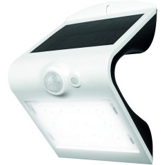 Luceco Solar Guardian Angled outdoor wall light, with PIR motion sensor, 3.2 watts, white