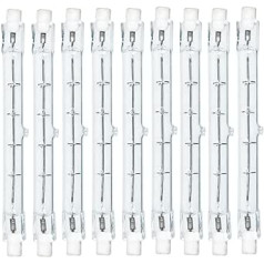 Ncc-Licht 10 x Eco Halogen Bulbs R7S 230 V 118 mm Warm White Dimmable