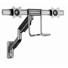 Gembird wall adjustable arm/mount for 2 monitors 17-32, vesa 100x100mm, up to 8 kg