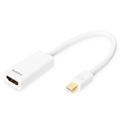 Displayport adaptera kabelis 1080p 60hz fhd tipa minidp/hdmi am/ż balts 0,15m