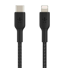 Braided USB-C Lightning cable 1m black