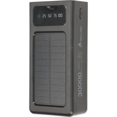 Extralink Solar EPB-093 jaudas banka 30000 mAh | 4 x USB melns