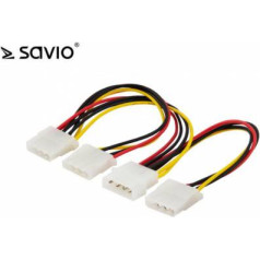 Savio Кабель питания AK-16|18 см| IDE Molex 4 pin male | 3xIDE Molex 4 pin female| Напряжение 12 В DCV DC