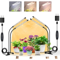 20 W Dual Head Plant Grow Light Niello ar 3/6/12H taimeri sarkanā/zilā/baltā spektra 360 grādu elastīga zosskakla 3 pārslēgšanas režīmi hidroponiskā dārzkopība, siltumnīca, biroja lasīšana [2018. gada jaunākais jauninājums], 50 W