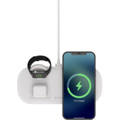 Devia 3 vienā bezvadu lādētājs iPhone | Airpods | Apple Watch 5V | 2A | 15W | + USB-C kabelis | balts