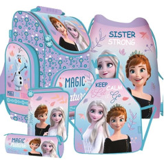 Frozen School Bag Satchel Satchel Satchel School Folder School Backpack Set with Rain Cover, dark, Classic