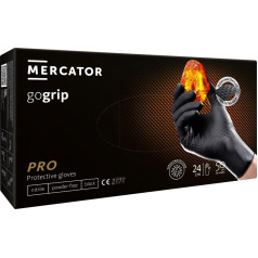 Mercator Gogrip melni nitrila cimdi 50 gab, XL izmērs