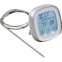 Dollatek Meat Thermometer, Instant Read Food Thermometer, Digital Cooking Thermometer with Timer Alarm Probe for Oven, Kitchen, Barbecue, Smoker (Silver)