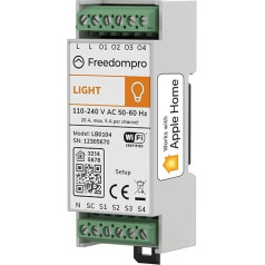 Freedompro Light Module 4C 5A — profesionāls Smart Home WiFi slēdzis 4 gaismu vadīšanai, mājas automatizācija ar Apple HomeKit, Alexa, Google Home, balss vadība iOS un Android