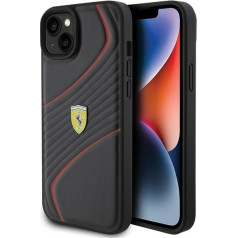 Ferrari Twist Metal Logo Back Case for Apple iPhone 15 Plus