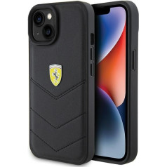 Ferrari Quilted Metal Logo Back Case Aizsargapvalks Priekš Apple iPhone 15