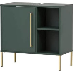 Schildmeyer Kent Vanity Unit Wood Composite Forest Green/Gold, 65,3 x 33,1 x 63,3 cm