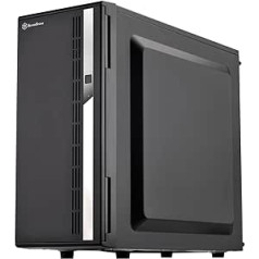 SilverStone SST-CS380 V2 korpusa uzglabāšanas ATX Midi torņa korpuss, atbalsta 8 x 3,5 collu vai 2,5 collu cietā diska paliktņus ar karstu nomaiņu, slēdzamas priekšējās durvis, iekšpuse un ārpuse melni krāsoti